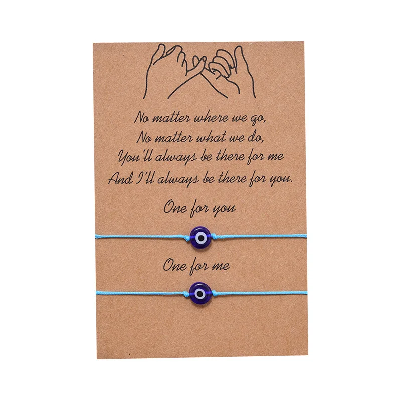 Браслет с подвеской злой глаз Lucky Blue красная веревка регулируемый браслет для пар