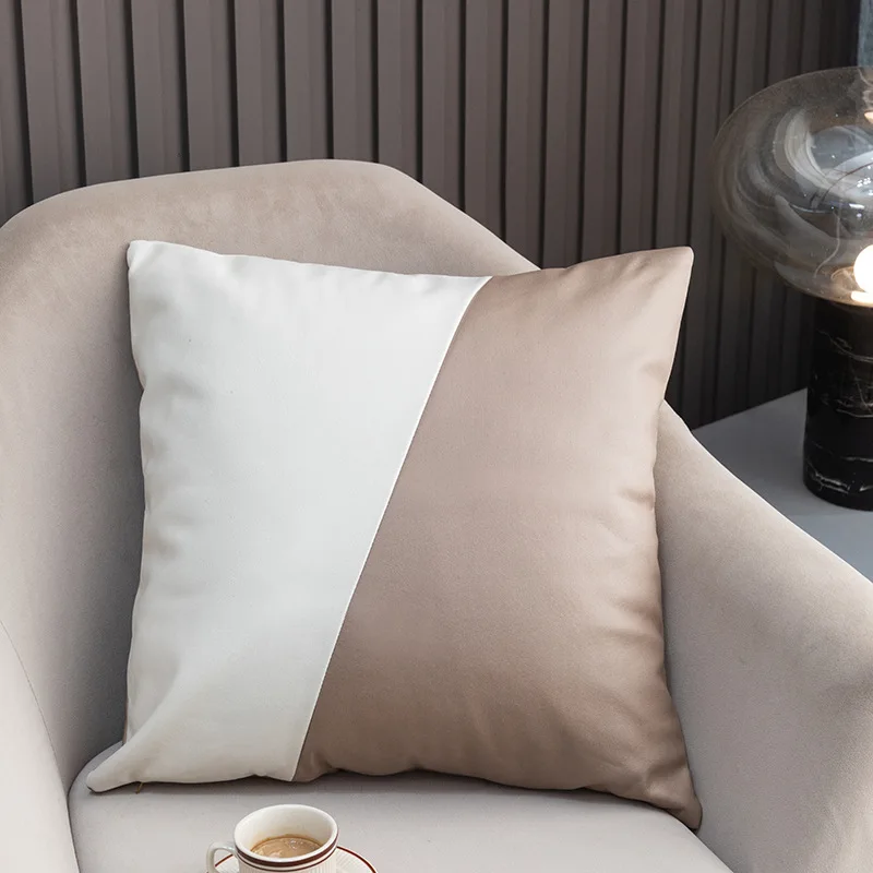 Высокотехнологичная тканевая наволочка 45x45 см Модный Дизайн Лоскутная кожаная