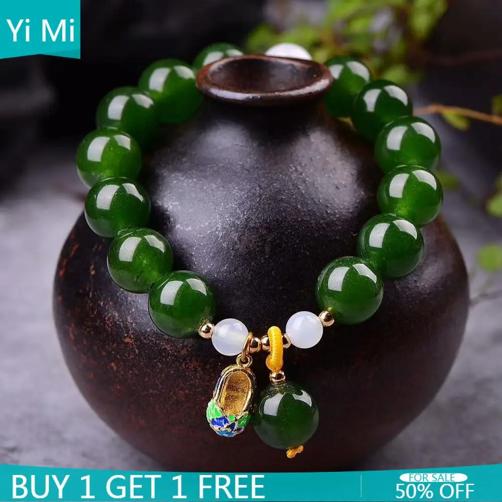 

12MM Natural Green Agate Beads Bracelet For Women Ladies Gemstone Cloisonne Accessories Bracele Healing Energy Jewelry Gift