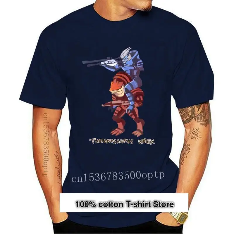 

Camiseta con estampado 100% de algodón para hombre, camisa informal de manga corta con estampado de Turianosaurus Wrex, novedad