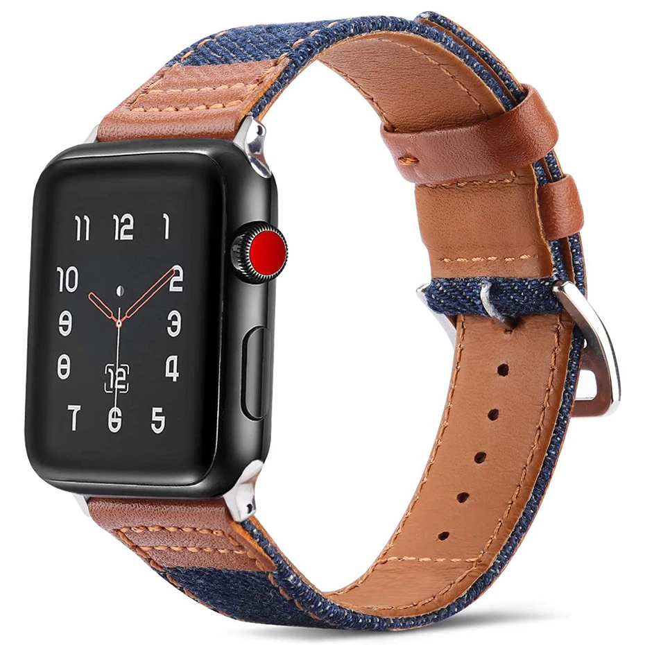 Nylon Leather watchband for apple watch band 44 mm Iwatch series 5 4 3 2 1 accessories 42MM 38MM 40MM Smartwatch Bracelet straps