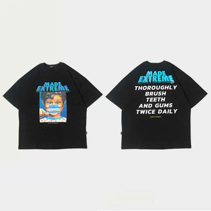 

Vintage T Shirts for Mens Short Sleeve Crewneck Hip-Hop Graphic Tee White Black Summer Clothing Unisex Half Sleeve Anime Print