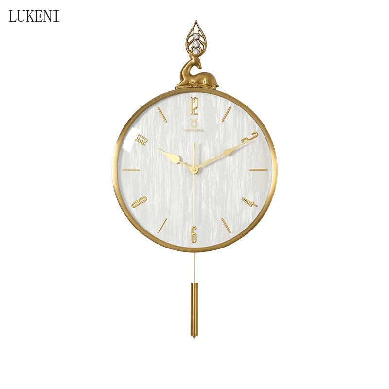 Скандинавский светильник роскошные медные часы с головой оленя настенные для