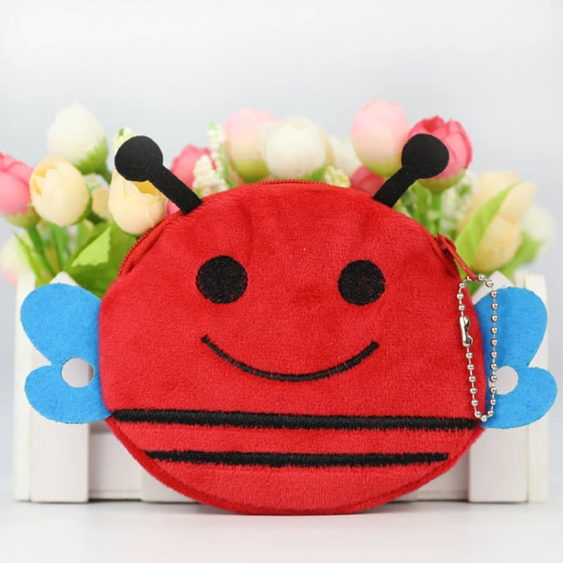 Горячая Распродажа Kawaii мультфильм насекомое/Бабочка Детский плюшевый Кошелек для монет кошелек на молнии кошелек для девочек подарок - Цвет: 11