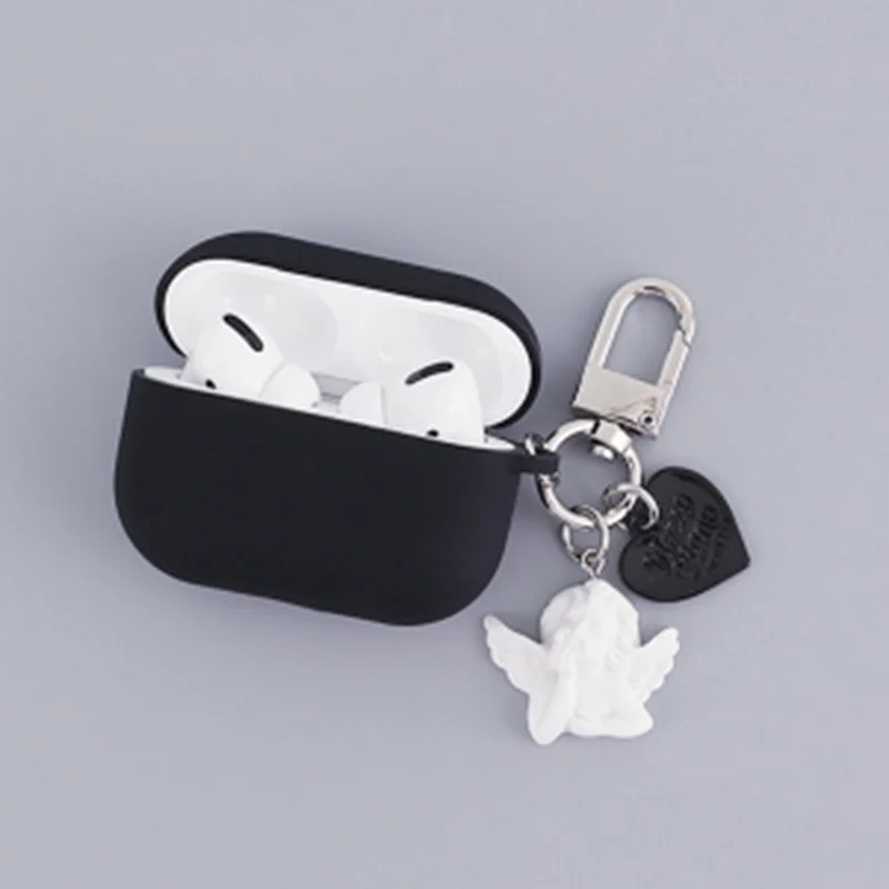 Милый ключик-ангел декоративный силиконовый чехол для беспроводных наушников Apple AirPods Pro защитит их.