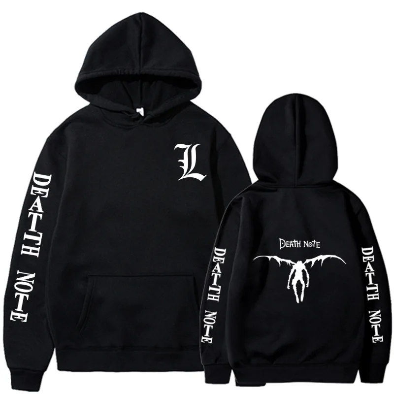 

New Japanese Anime Death Note Hoodies Graphic Pullover Harajuku Streetwear Men and Women Autumn Winter Fleece Hooded Sweatshirts