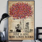 Плакат просто девушка, которая любит книги  Плакат для любителей книг  Лучший плакат для подарка  Идеальный плакат для друзей