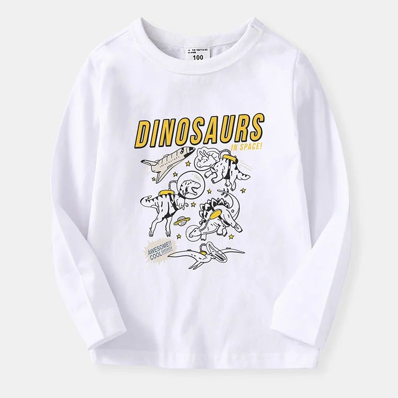

Kids Boys T-shirts Sweatshirt Tops Baby Long Sleeve Children Autumn Spring Boy Girl Cotton White T Shirts Clothes