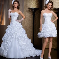 glamorous 3d lace flowers beaded shiny white wedding dresses 2019 exquisize dateched train strapless vestido de novia