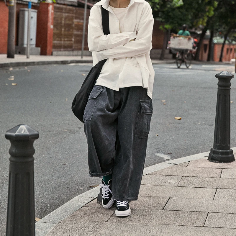 Мешковатые штаны Мужская свободная уличная одежда широкие брюки|Широкие брюки| |