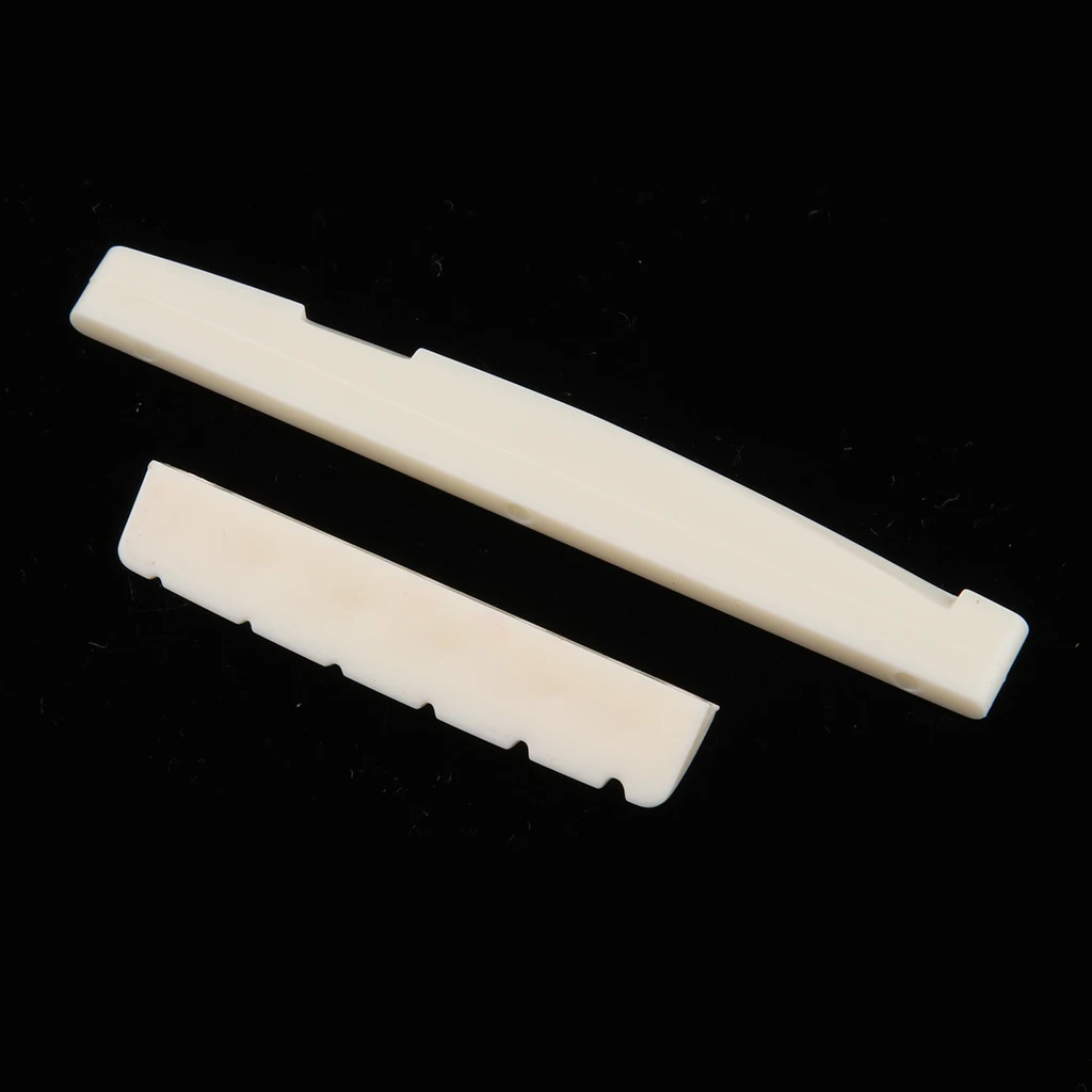 

1 Set ABS Plastic Slotted Guitar Nut Saddle for Electric Acoustic Guitar Accessory, Beige