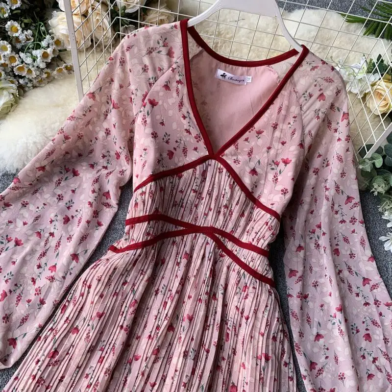 2019 Новое модное женское осеннее Цветочное платье платья платье|Женские платья| |