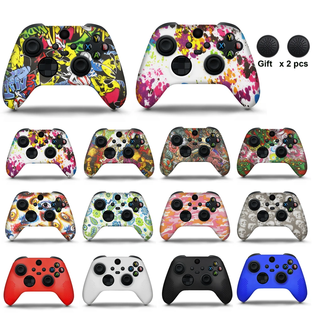 

For Xbox Series X/S Controller Gamepad Camo Silicone Cover Rubber Skin Thumb Grip Cap Case Protective For Xbox Series X Joystick