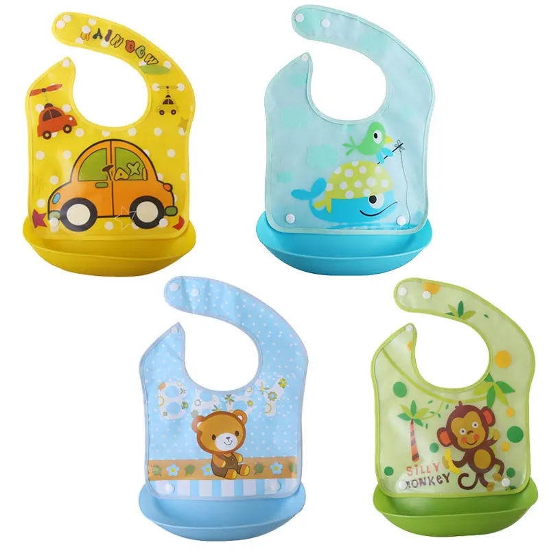 Нагрудник детский хлопковый непромокаемый с мультяшным принтом От 0 до 3 лет |