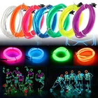 Светящийся неоновый светодиодный кабель для танцев на Рождество, вечевечерние, костюмы сделай сам, одежда, светящаяся светильник для автомобиля, украшение одежды, гибсветильник