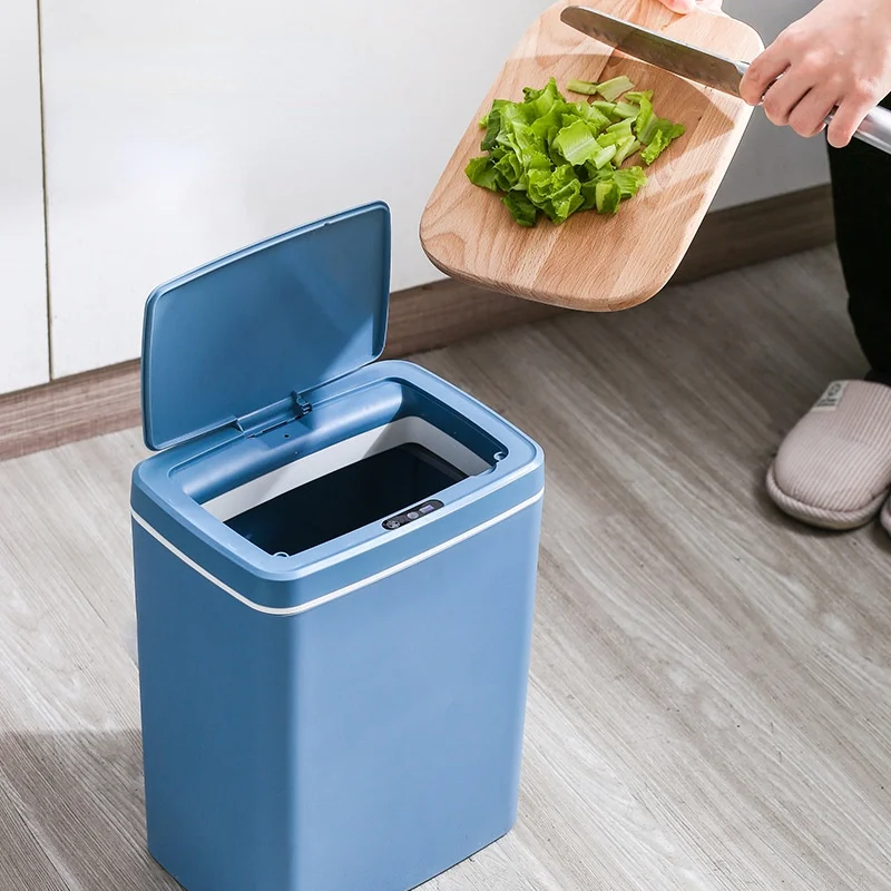 

Автоматическая Скандинавская мусорная корзина, простой Водонепроницаемый Креативный кухонный контейнер для мусора с датчиком для гостино...
