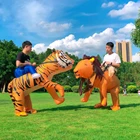 Надувные костюмы животных, коричневый лев, тигр, костюм для косплея на Хэллоуин, половина тела, вечеринка, ролевые игры, талисман, костюм для взрослых