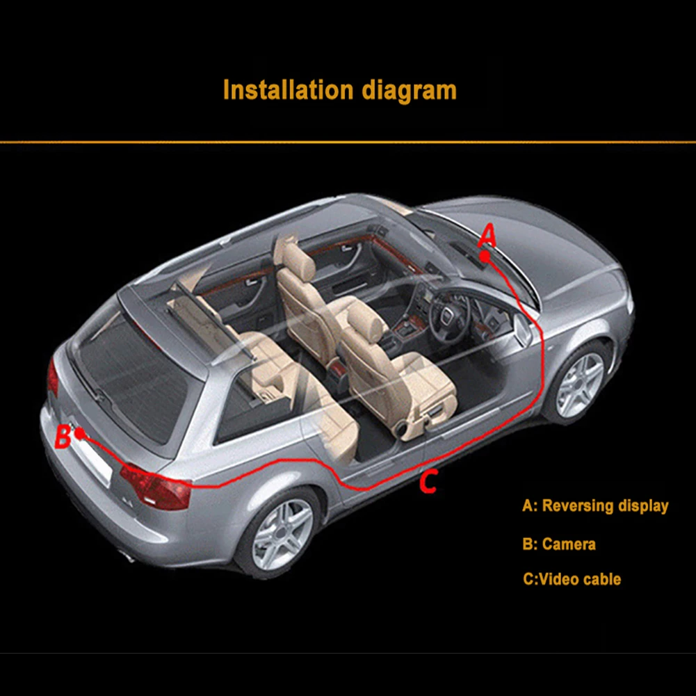 Car Parking Rear View Display with Camera TFT LCD HD Video Security Monitor Auto Interior Surveillance Kit Accessory | Автомобили и
