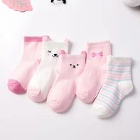 0 9 years kids socks 5 pairs set spring autumn cartoon cat animal soft cotton knit baby socks newborn baby girls boys socks