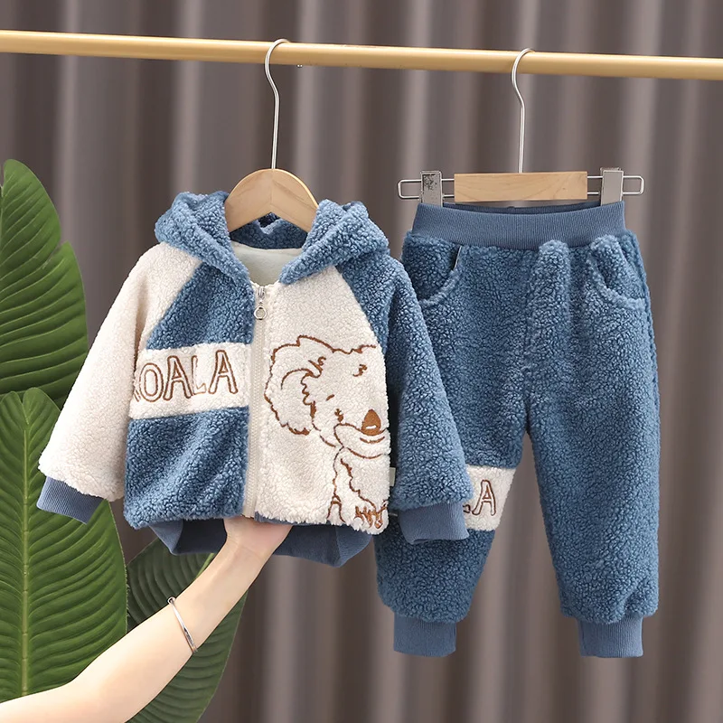 Костюм для мальчиков детская бархатная осенне-зимняя Детская осенняя одежда