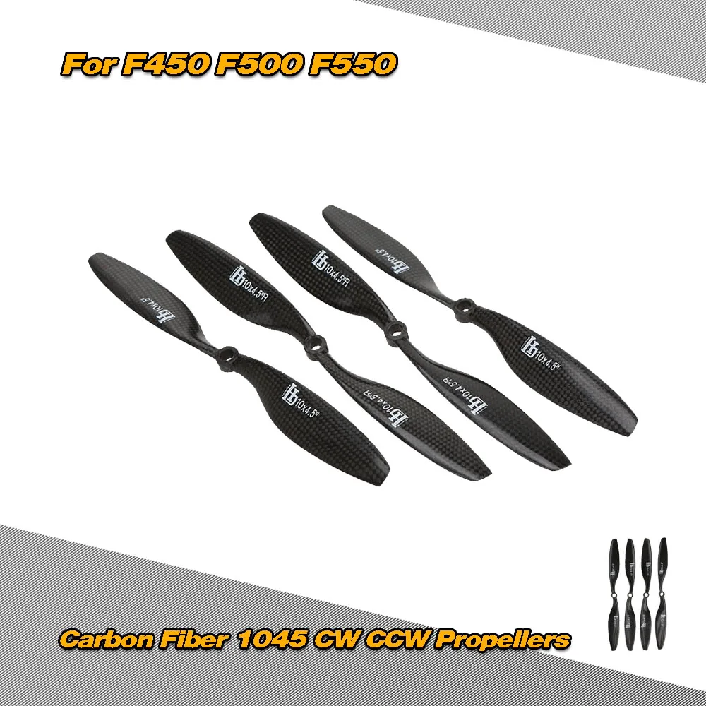 2 пары пропеллеров HJ из углеродного волокна 1045 10*4 5 &quotCW CCW для квадрокоптера F450 F500