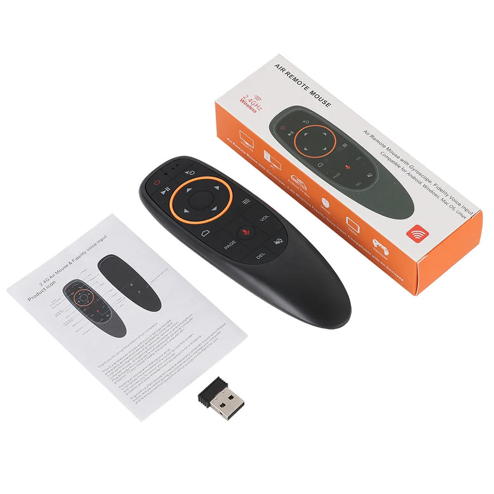 

Amobsat g10 ar mouse voz controle remoto com 2.4g usb receptor giroscpio sensing mini remoto inteligente sem fio para android t