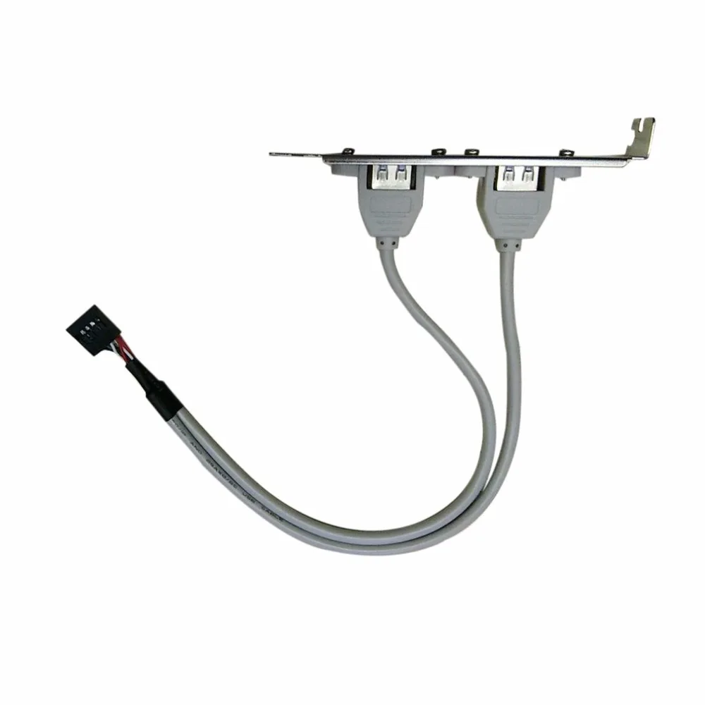 9Pin к USB Женский Baffle Bit Line Dual 2 0 женские порты винтовой замок кабель для монтажа на