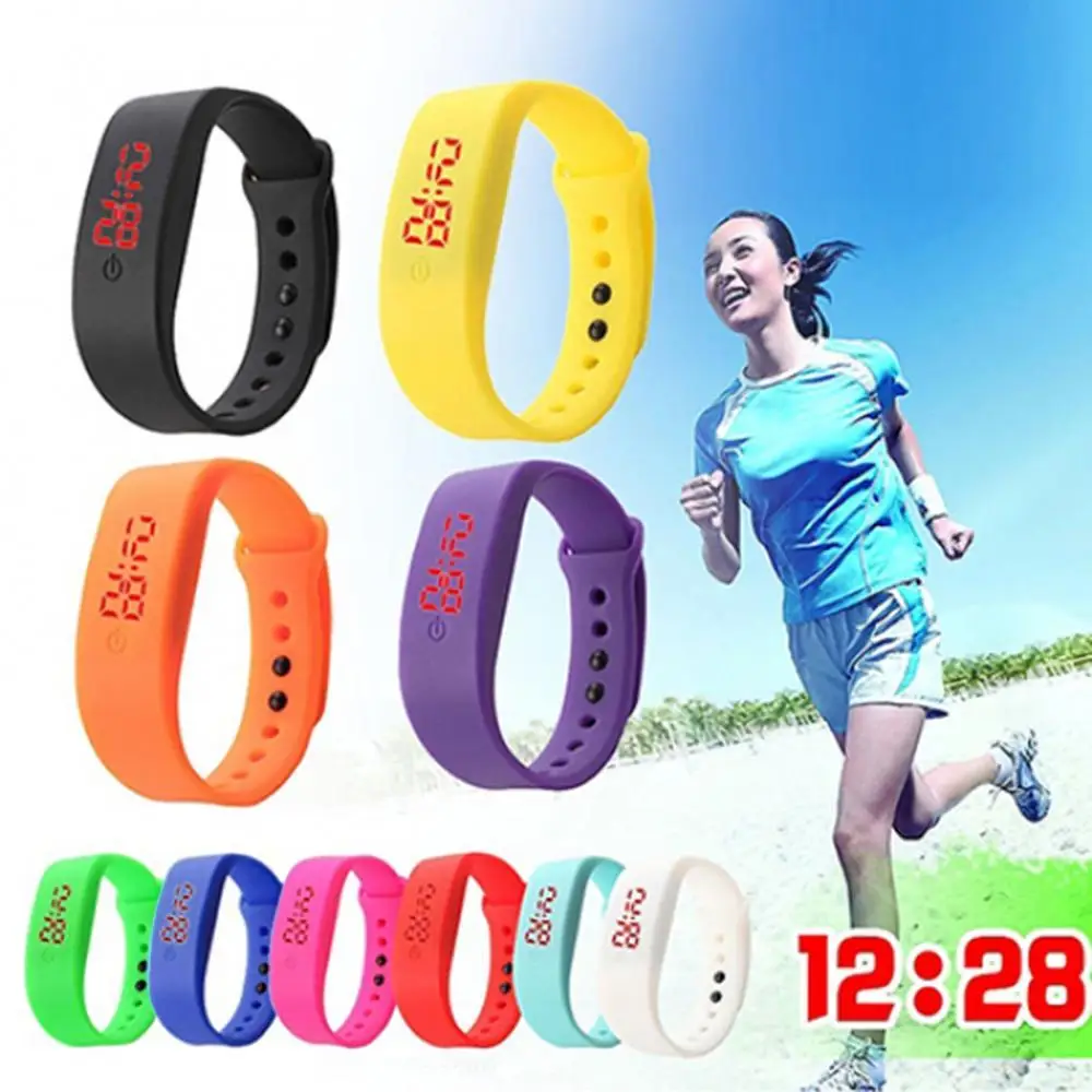 

Women Men Silicone Band Strap Digital LED Display Bracelet Wrist Sports Watch