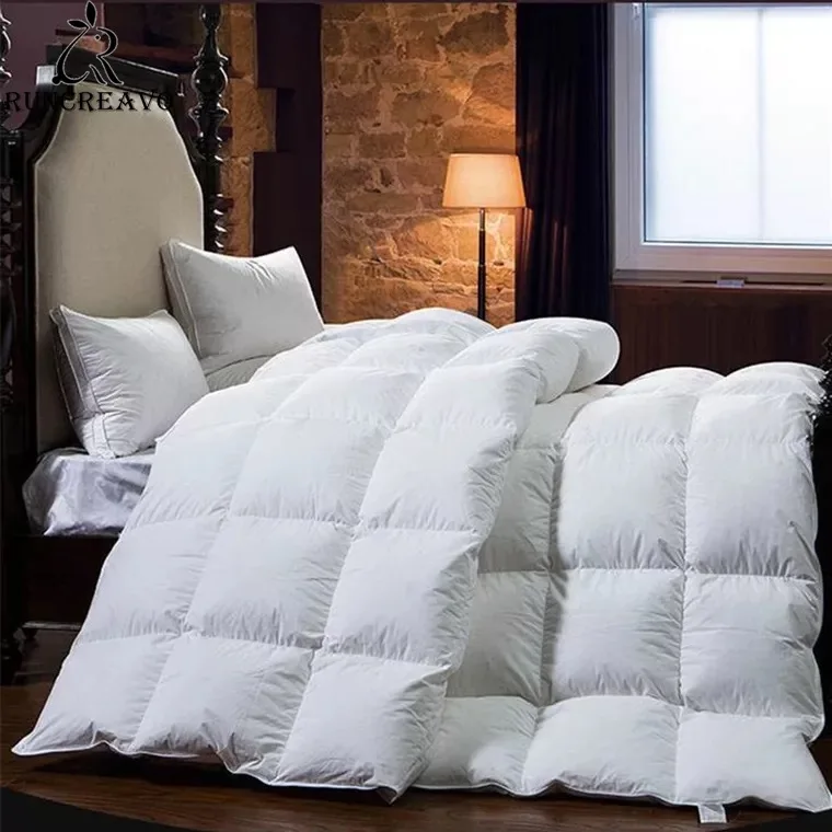 

White Goose Down Comforter Filler/Filling Twin/Full/Queen/King Size Cotton Feather Blanket Winter Autumn Spring Quilts