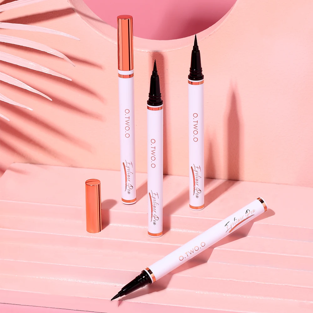

O.TWO.O Liquid Eyeliner Pencil Cosmetic Waterproof Eye Liner Sponge Refill No Smudge Fast Dry Black Eyeliner Eye Makeup Woman