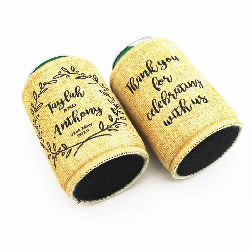 

150 Pieces Customized Design Print Neoprene Stubby Holders WITH BASE Small Order Insulated Stubby Cooler For Food Wine Wedding