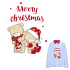 Стикеры для глажки с забавными медведями, Рождественская нашивка для рубашки, новинка, тепло для переноса на одежду, аксессуары, моющиеся наклейки для одежды