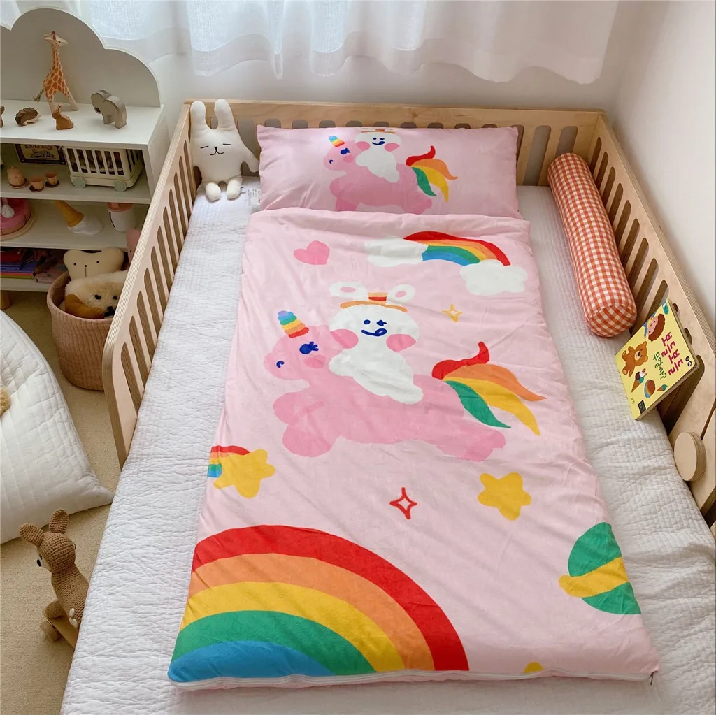 

Home Bed Baby Sleeping Bag 100% Cotton + Soft Fleece Boy Girl Child Fleabag AB Side Fox Bear Mothercare Kids Body Cover 70*150cm