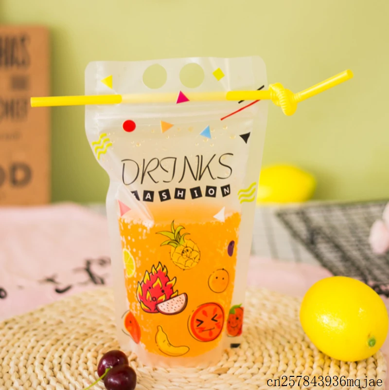 500 шт упаковочный пакет для напитков фруктов пластиковый мешочек сока молока