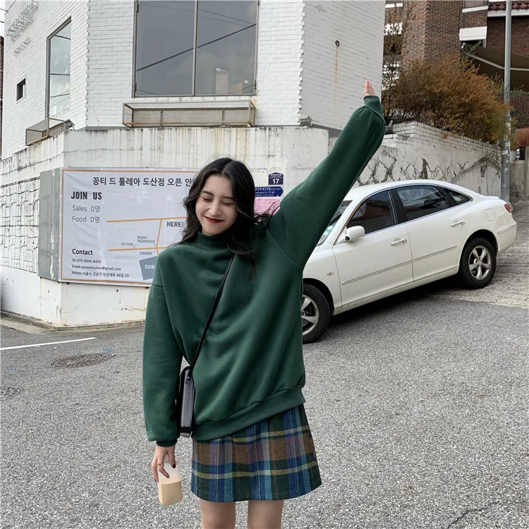 

XZ2853 2021 new Korean basic loose mid-length Sweatshirts