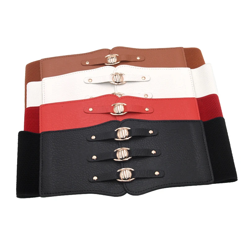 

Super Wide Waist Belt for Women PU Leather Slimming Body Ladies Dress Belt Elastic White Black Corset Belt Female Waistband