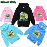 2021autumn and winter hot print rick and moti sweatshirt kids anime hoodie funny hooded long sleeve casual top ricking t shirt