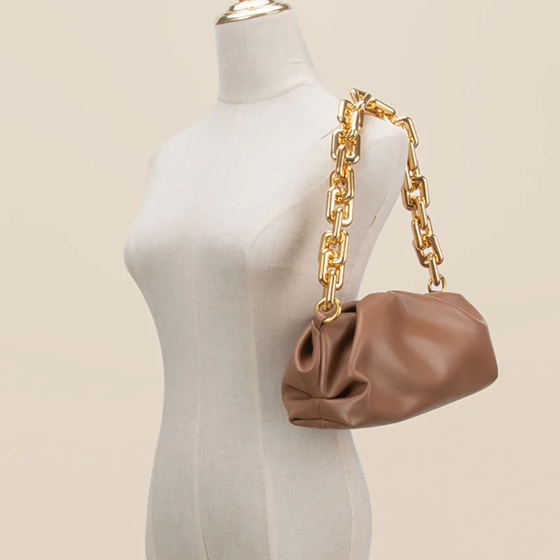 

Bags For Women 2020 Cloud bag Soft Leather Hobos Bag Shoulder Purse Women Luxury Handbag And Purse Thick Chain Clutches