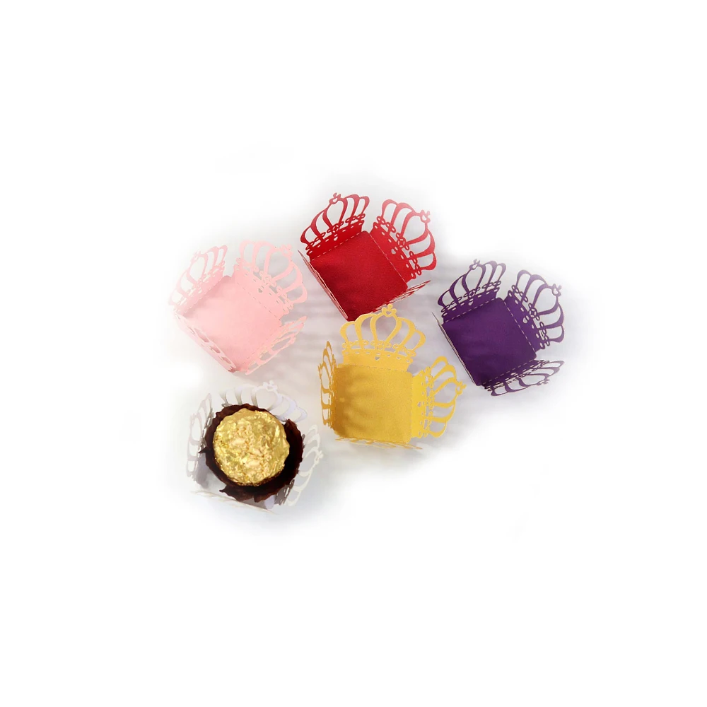 50 шт. с лазерными полый для конфет коробки Цвет карты Бумага шоколада Ferrero
