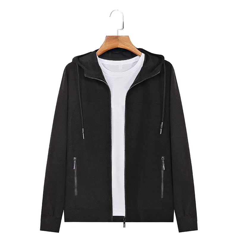 

2019 autumn new fattening plus size long sleeve Hooded Jacket fat man loose jacket middle aged and young leisure sweater