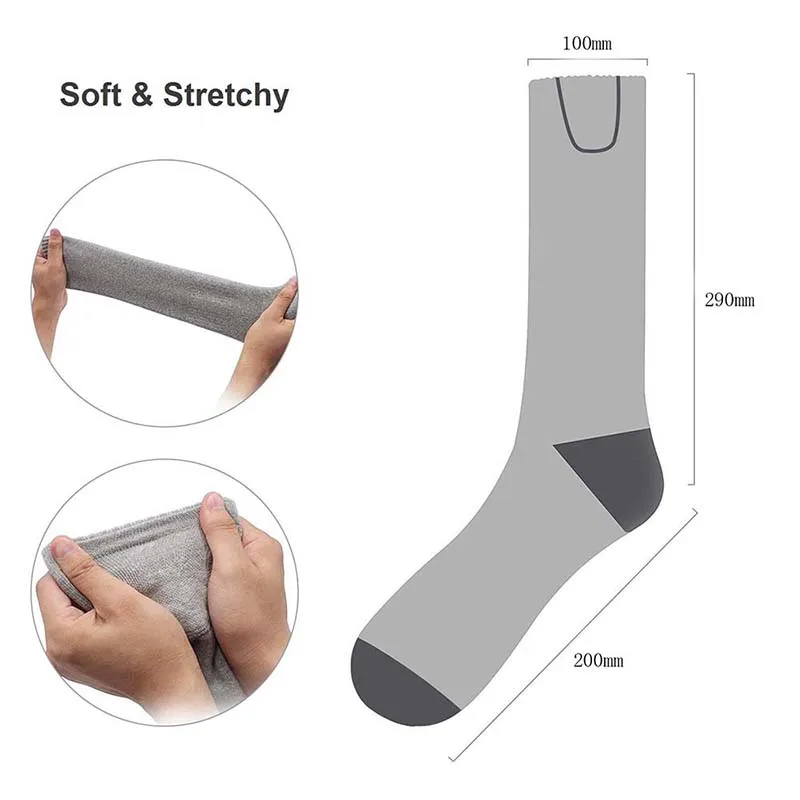 

Battery Heated Socks Insole Cotton Men'S Women'S Heating Skiing Cycling Socks Electric Thermal Winter Warm Foot Sock Stockings