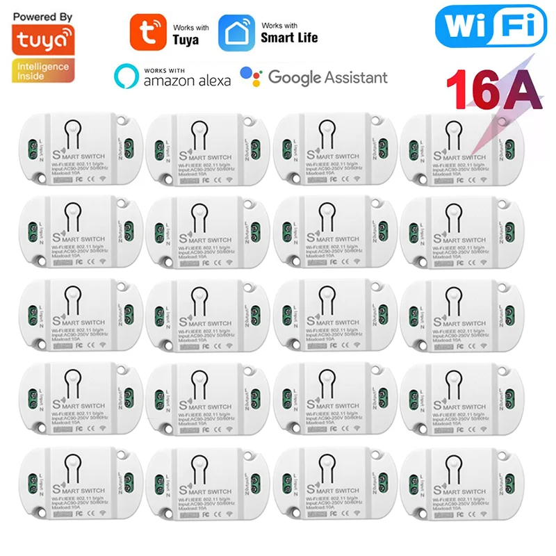 

Беспроводной переключатель Wi-Fi Tuya Alexa, 90-250 В, 10 А/16 А