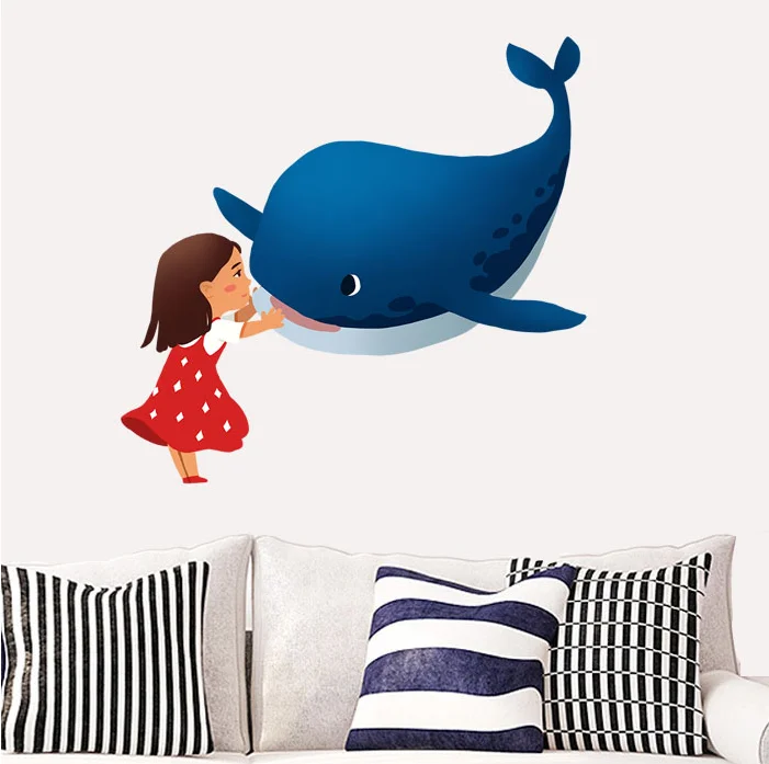 

Three Ratels QC385 Dolphin wall stickers for kids Decoration stickers for children's places home decoration