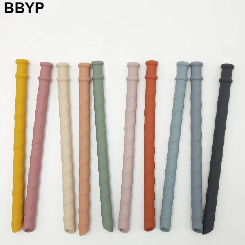 Pajitas de silicona de grado alimenticio reutilizable, Pajita para beber con Juego de cepillos de limpieza para tazas de silicona, accesorio para Bar de fiesta, 5 uds.-0