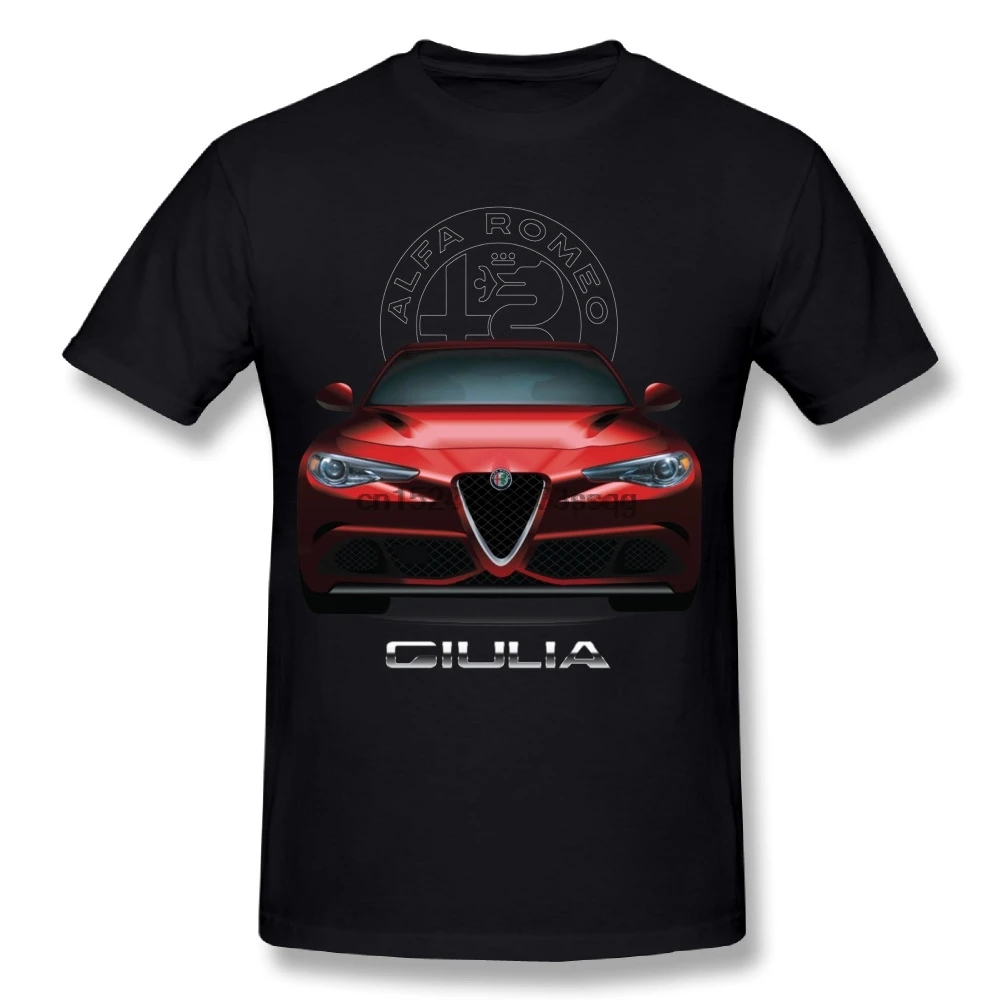 

Printed Men T Shirt Casual Men Alfa Romeo Giulia Quadrifoglio T-Shirts Round Neck Design T-Shirts Plus size Tees Women T-Shirt