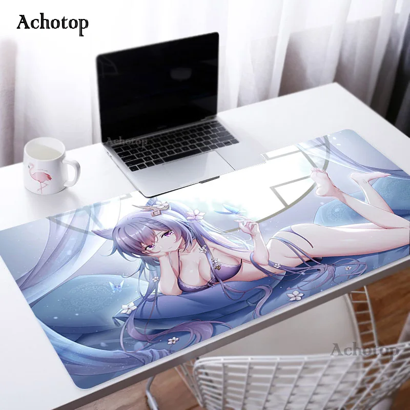 genshin impact 80x30cm large mouse pad gaming accessories xl laptop gamer mousepad anime antislip mat keyboard desk mats carpet free global shipping