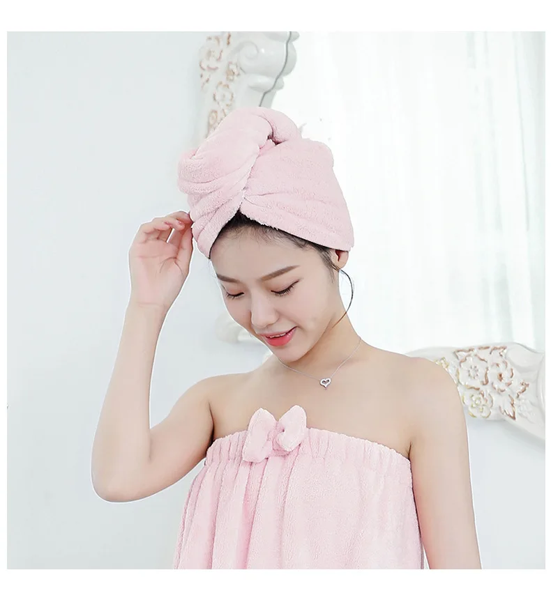 Волшебное быстросохнущее полотенце для волос тюрбан шапочка душа купания