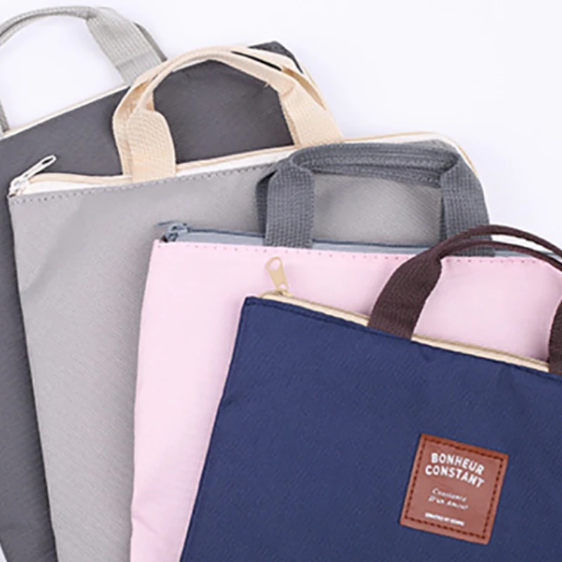 

Large Canvas A4 File Folder Document Bag Business Briefcase Paper Storage Organizer Bags Stationery School Office Supplies