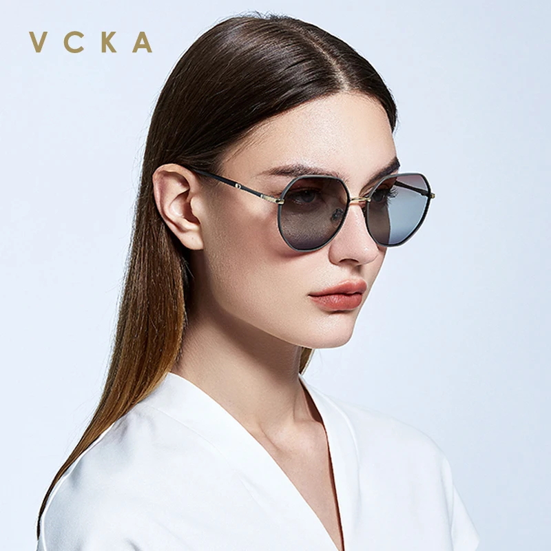 

Женские солнцезащитные очки VCKA, роскошные брендовые дизайнерские очки с градиентными поляризованными линзами, солнцезащитные очки с бабоч...