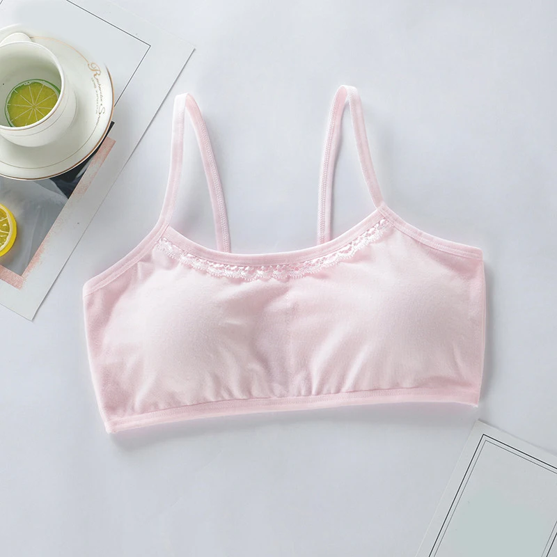 

New Arrivel Teenagers Training Bra for Girls Cotton Kids Wireless Puberty Underwear Big Girl Sport Bras Seamless Vest 8-16Years